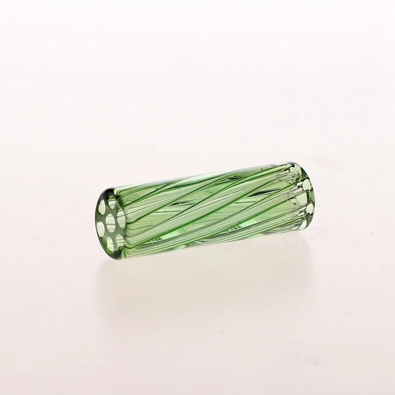 Direct Sale 5Pcs/Box 7 Holes Transparent Green Screw Line Smoking Glass Filter Tips/Glass Filter Tips For Smoking Rolling Paper