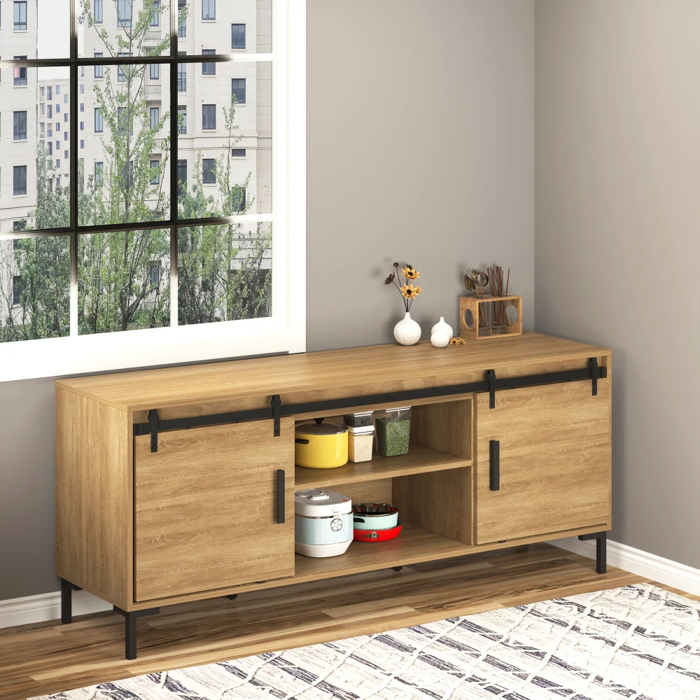 Schiebetürsystem pour Doppel-Holztüren Laufschiene mit Zubrifter aus 183x0,6x18cm فور مودرن Inneneinrichtungen