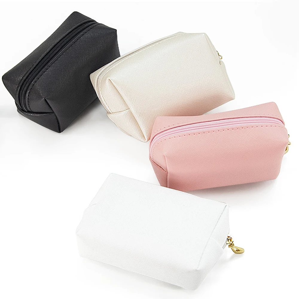 Solid Color Fashion Cute Travel Makeup Bag Cosmetic Pouch for Teens Girls Women Toiletry Storage Organizer