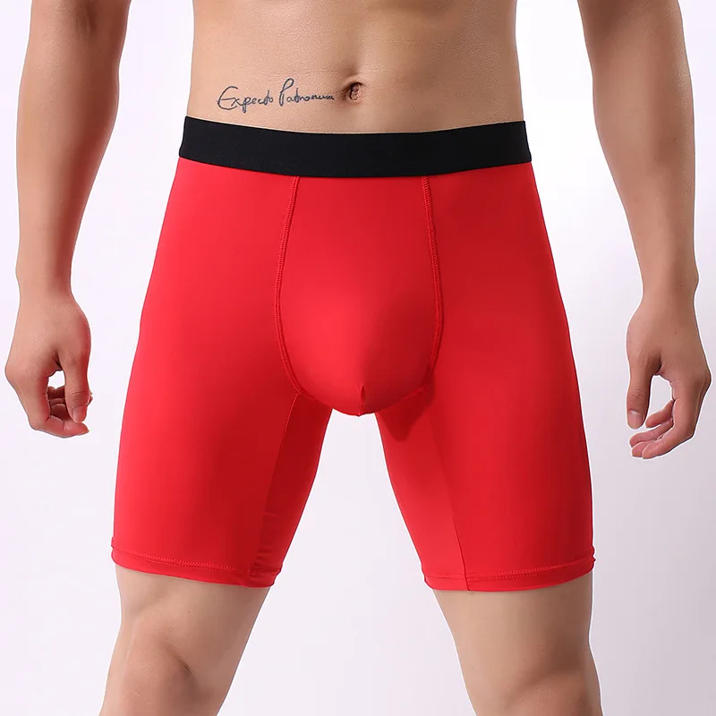 

Мужские трусы-боксеры с эффектом пуш-ап, высокая талия, из ледяного шелка, дышащие, с широким эластичным поясом