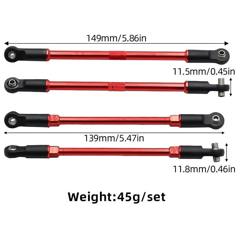 For TRXS E-Maxx/T-Maxx RC Car Accessories- Front And Rear Pull Rods Upgrade Kit For Enhanced Performance