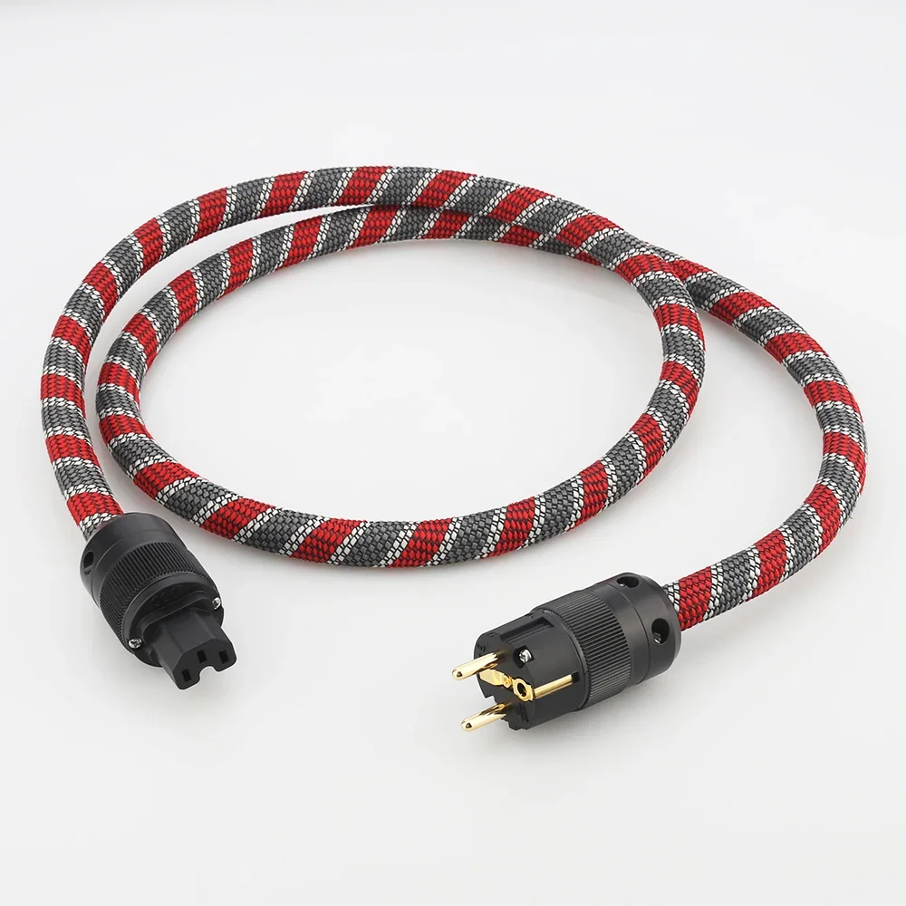 Audiocrast P101+DW38 HI end Power Cable EU Power Cord Gold-plated European plug for amplifier and player HIFI Audiophile Europea