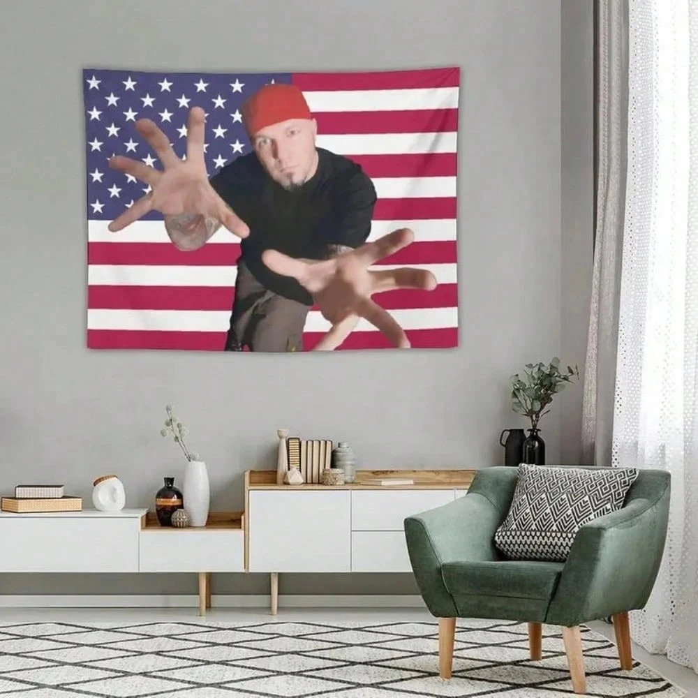 1pc Limp Nu Metal Bizkit Tapestries Wall Decoration, American Flag Banner, Suitable For University Dormitories, Bedrooms