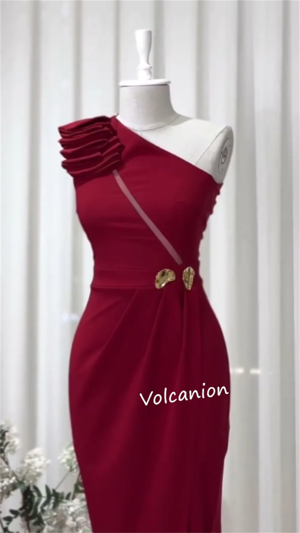 ที่กําหนดเอง JERSEY Sequined Pleat One-Shoulder Sheath MIDI ชุด Bespoke โอกาส Elegant Simple คุณภาพสูง PARTY