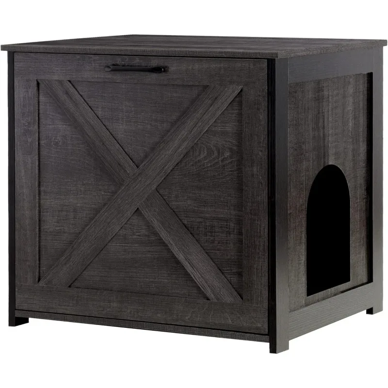 Cat Litter Box Furniture Hidden, Cat Litter Box Enclosure, Reversible Entrance Can Be on Left or Right Side, Indoor Cat Box