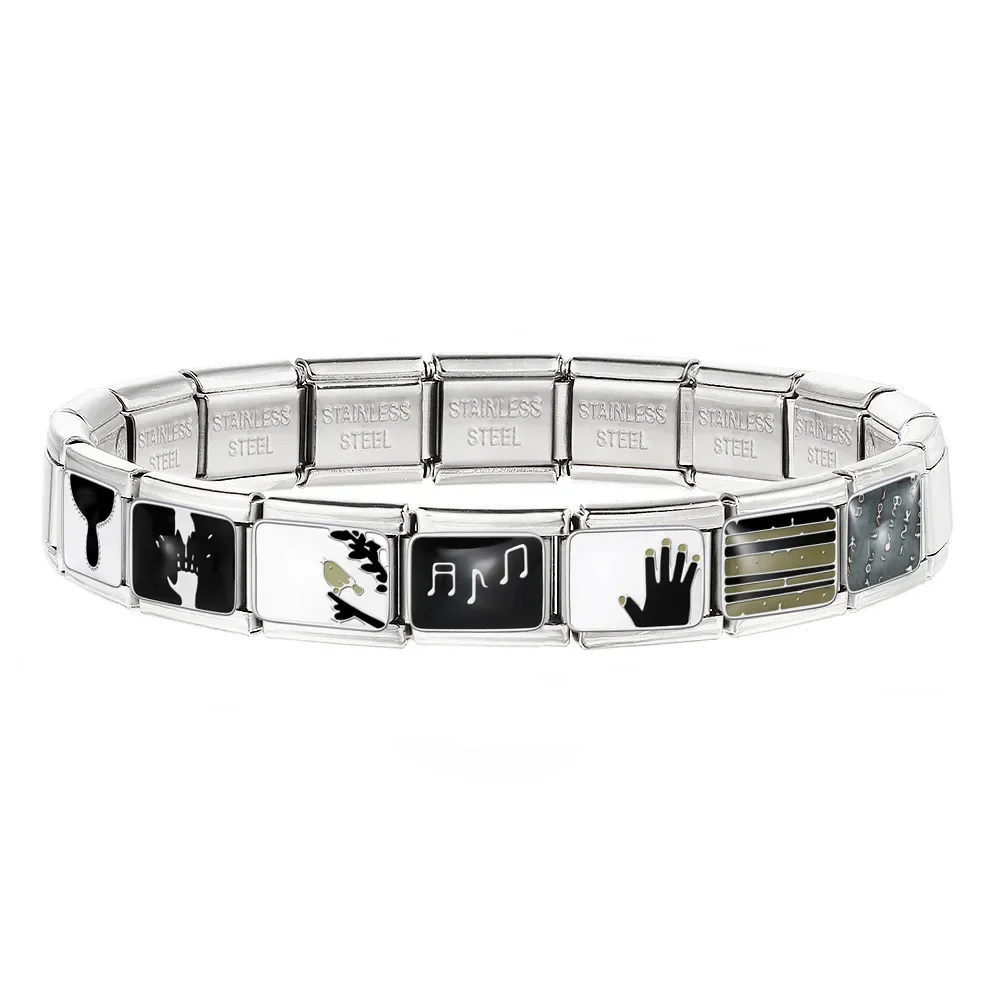 Vrouwen Mannen Mode Donkere Serie Patroon Cross Elf Bead Charm Fit 9mm Italiaanse Bedelarmband Roestvrij Staal DIY Maken Sieraden - afbeelding 2