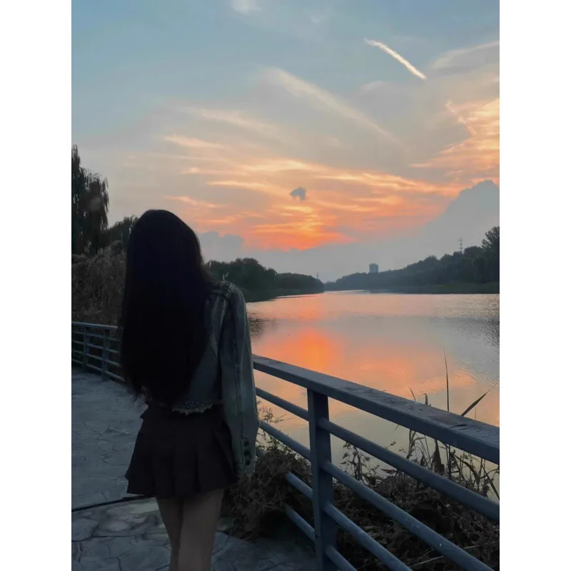 

Denim Coat Autumn For Woman Womens Spring Canvas Ribbed Cropped Outcoats Vacation Minimalist Young Sweet Lovely Panelled Jackets