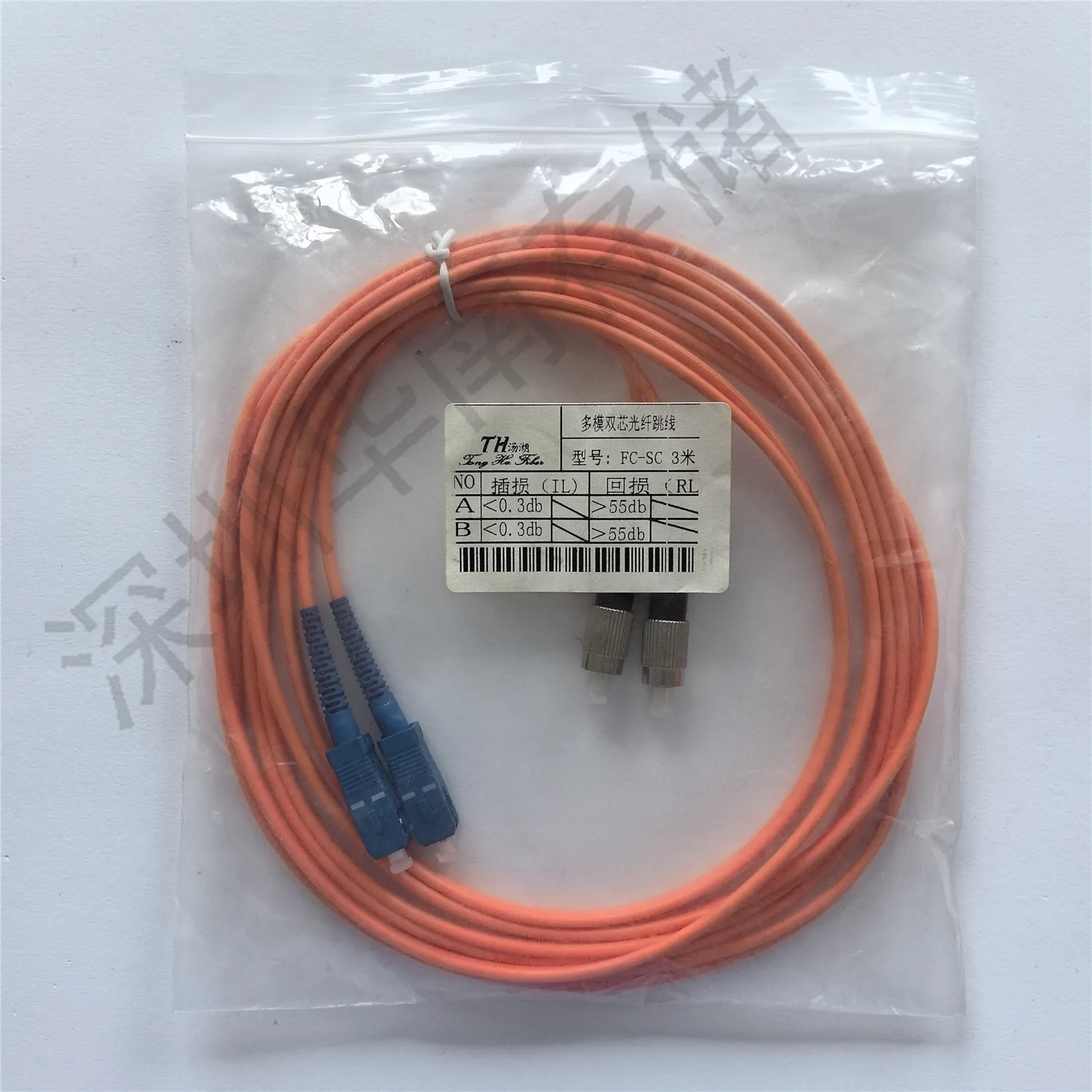 Domestic optical fiber cable Pigtail jumper Optical fiber cable Ten Gigabit SC-FC multi-mode dual-core OM1 3m carrier-class