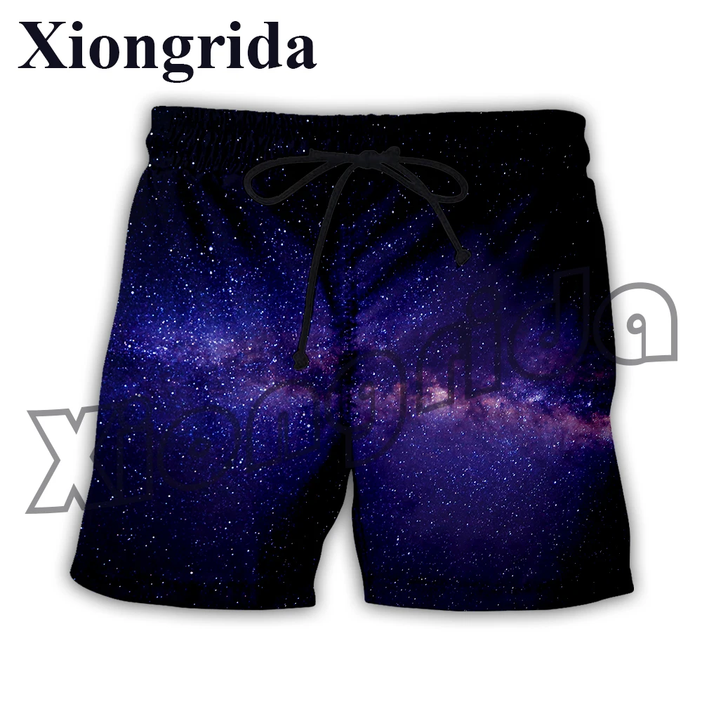 

Galaxy Shorts Men's 3D Universe Starry Sky Print Trunks High Waist Personality Hip Hop Shorts Pants Summer Beach Wear