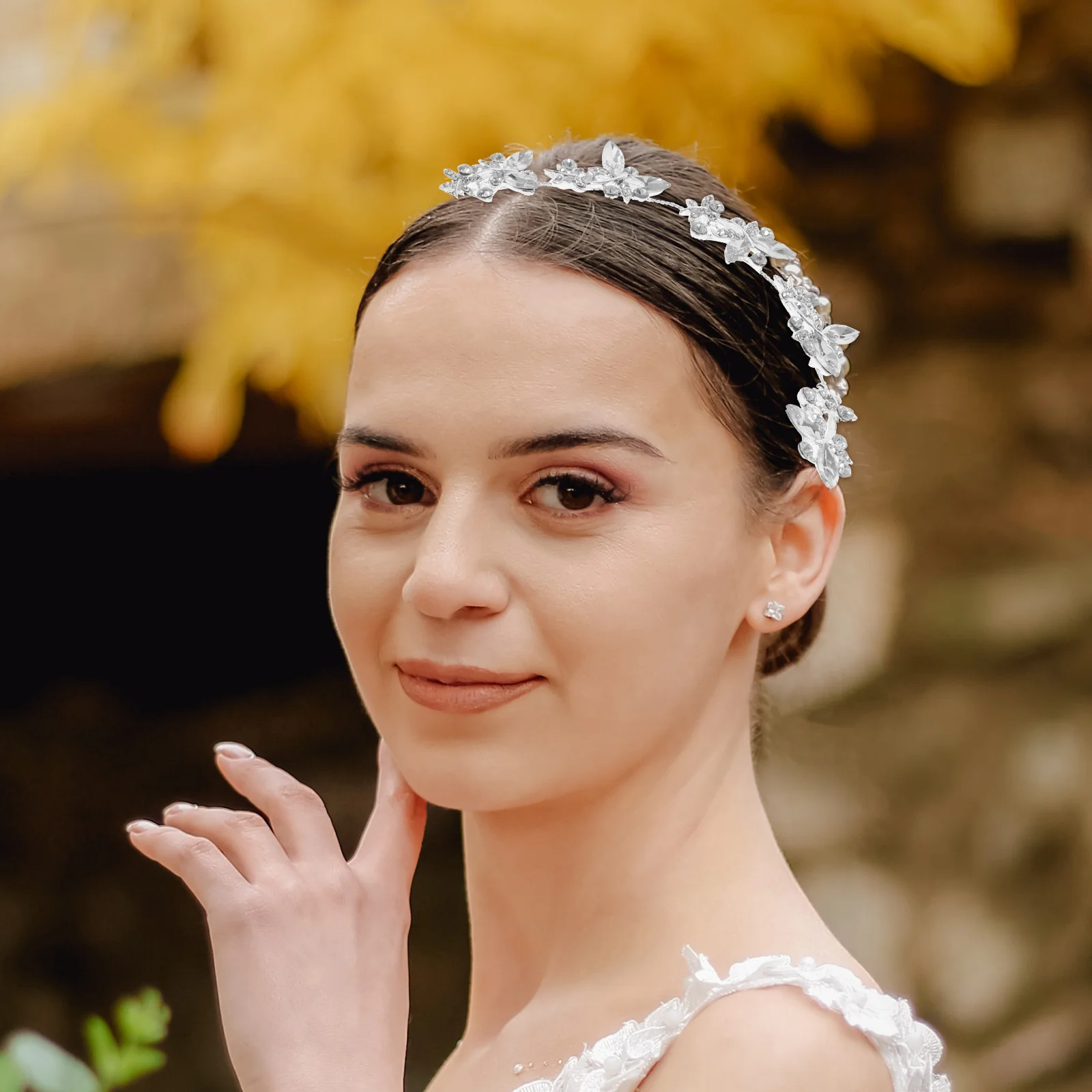 

Long Butterfly Headband Crystal Hair Comb Bridal Wedding Accessory Flexible Hairstyle Pin Loops Special Occasion Gift Party