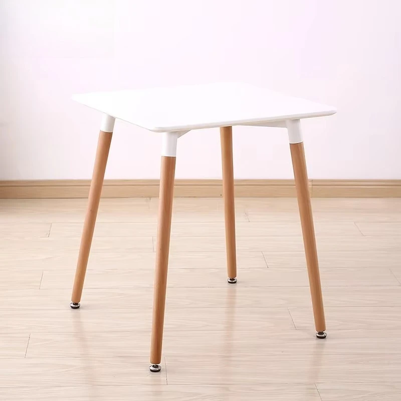 طاولة طعام مربعة حديثة مع سطح مطلي وأرجل من خشب الزان للاستخدام المنزلي في المقهى #2