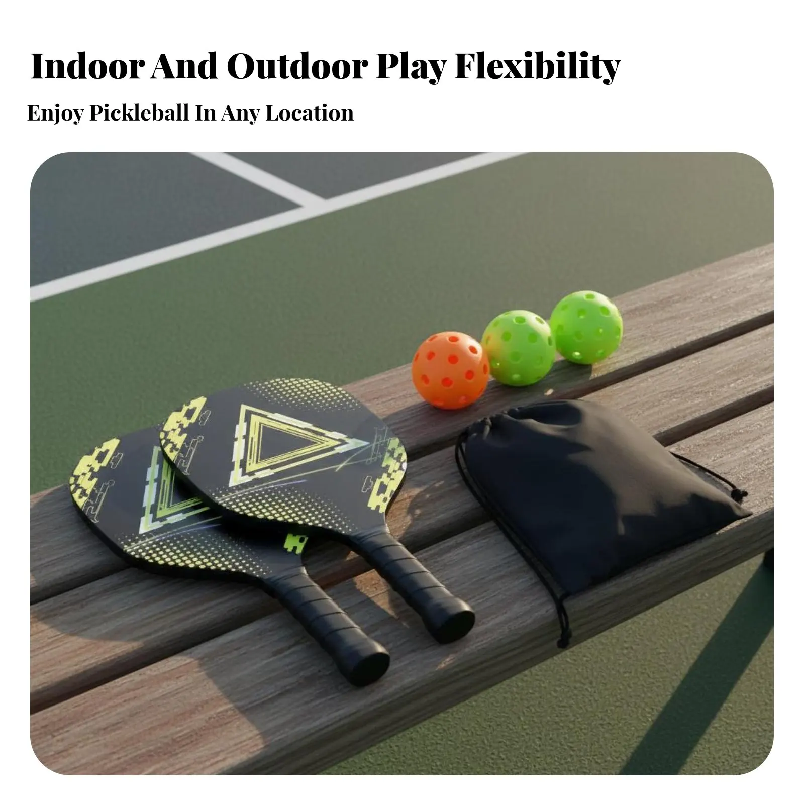 

Деревянный набор для пиклбола: ракетки и мячи для игры в помещении и на улице, легко используемое спортивное оборудование для пиклбола