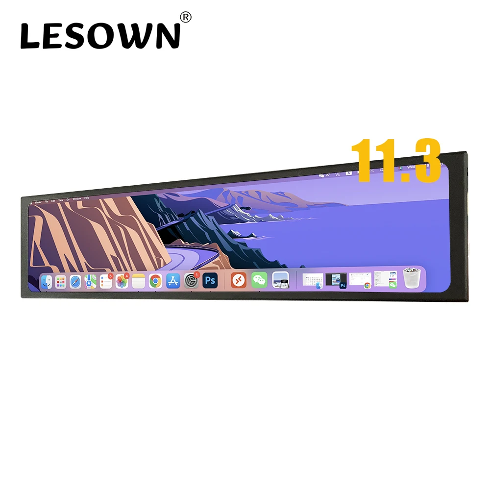 

LESOWN Bar LCD Monitor 11.3 inch 440x1920 IPS HDMI Small Portable Stretch Strip Second Display for PC Laptop Raspberry Pi