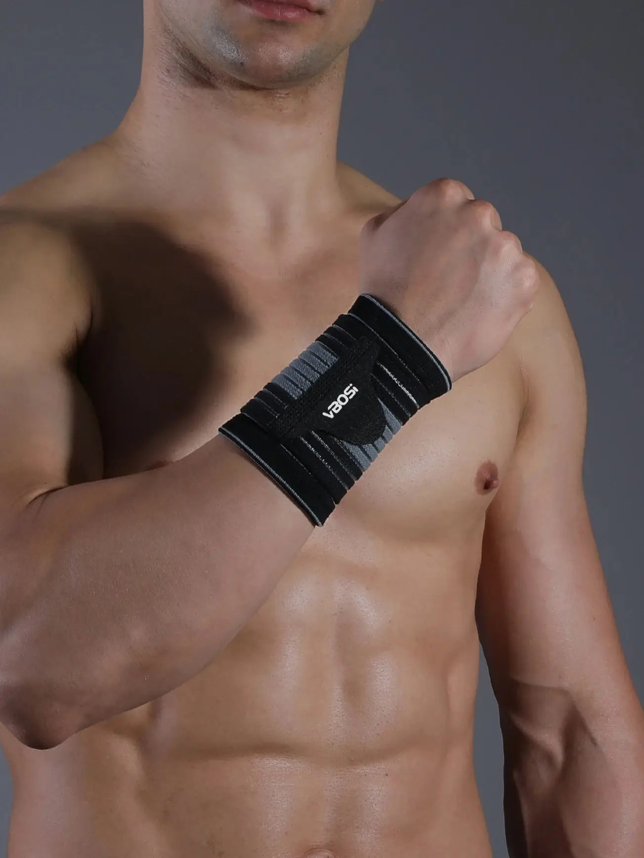 Support de poignet élastique réglable, 1 pièce, pour haltérophilie, basket-ball 7114A