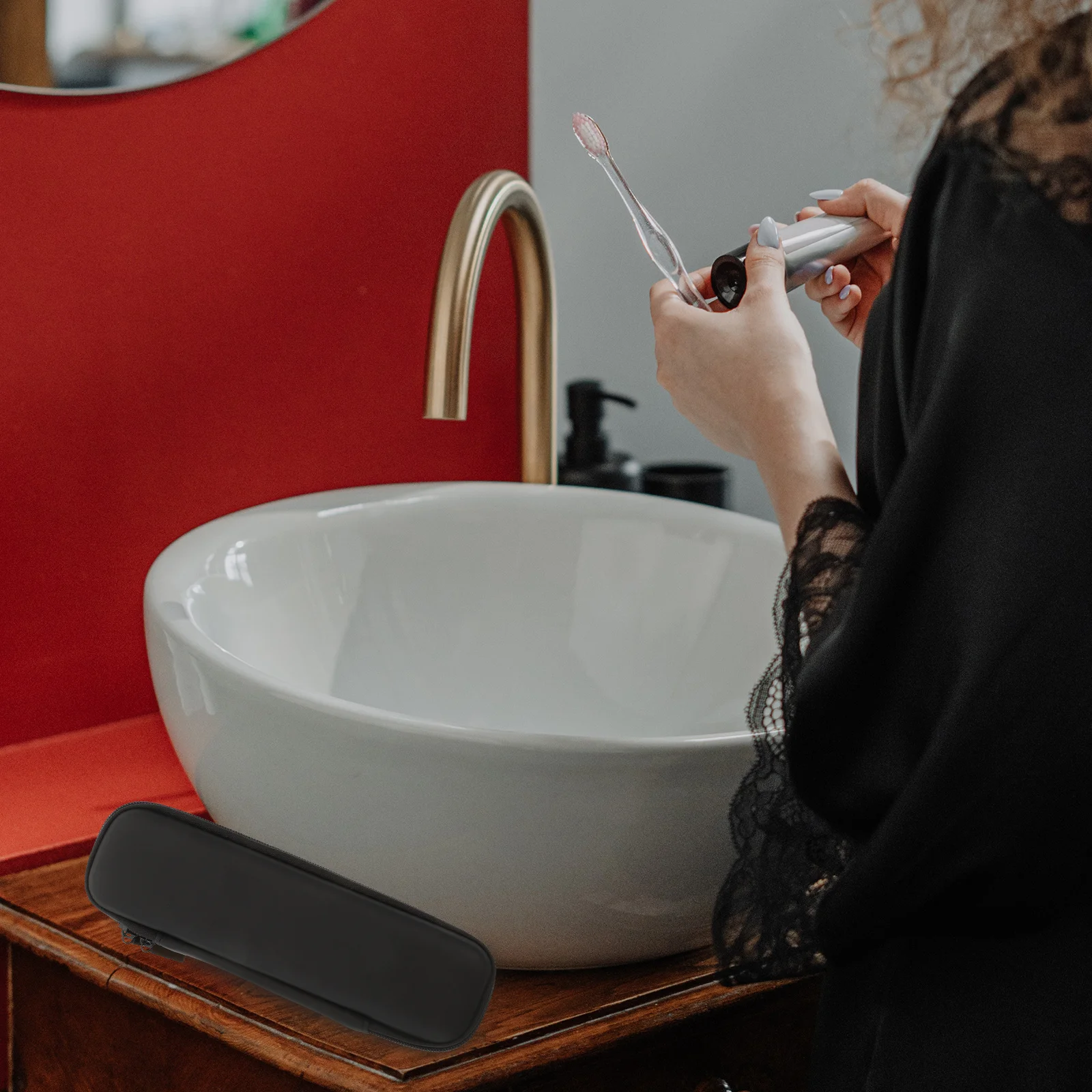 

2Pcs Travel Toothbrush Cases Electric Toothbrush Protective Case High Protection Eva PU Material Portable Dustproof Design Black