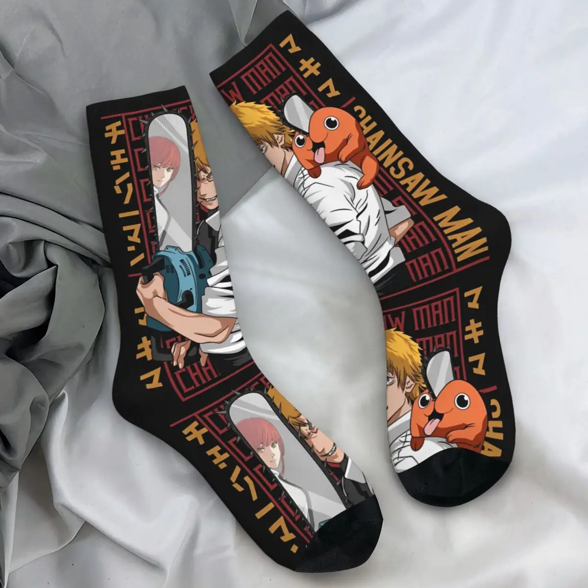 

Chainsaw Man PoteKoro Mascot Anime Socks Novelty Stockings Autumn Non Slip Women Men Socks High Quality Graphic Running Socks