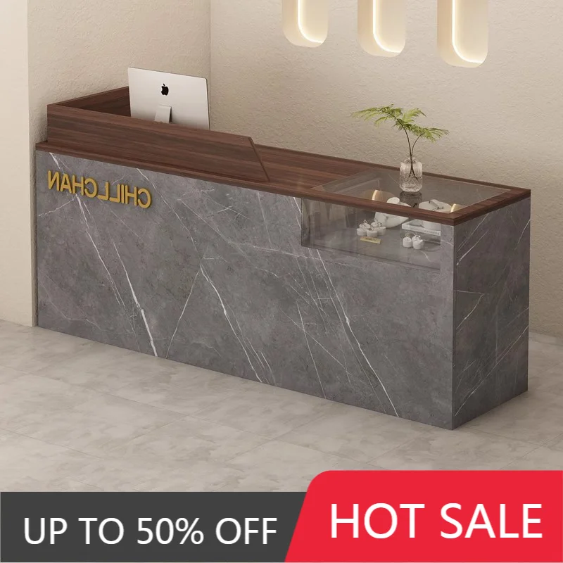 Beauty Modern Reception Desk Counter Beauty Luxury Trendy Italian Reception Desk Counter Aesthetic Storage Commercial Furniture