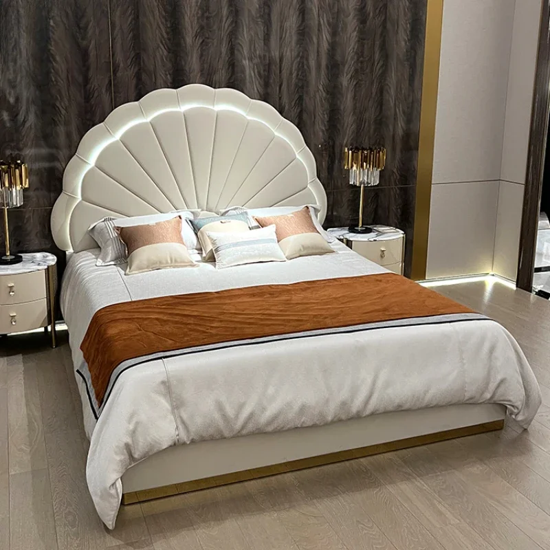 Princess Elegant Luxury Double Bed Frame White Pretty Storage Adults Bed Modern Villa Cama Box Casal Bedroom Set Furniture