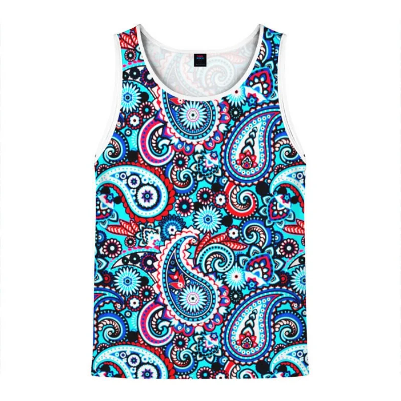 3D Printed Exquisite Ethnic Tank Tops For Man Complex Pattern Tees Summer Casual Vest Oversized Sports Streetwear Tank Top