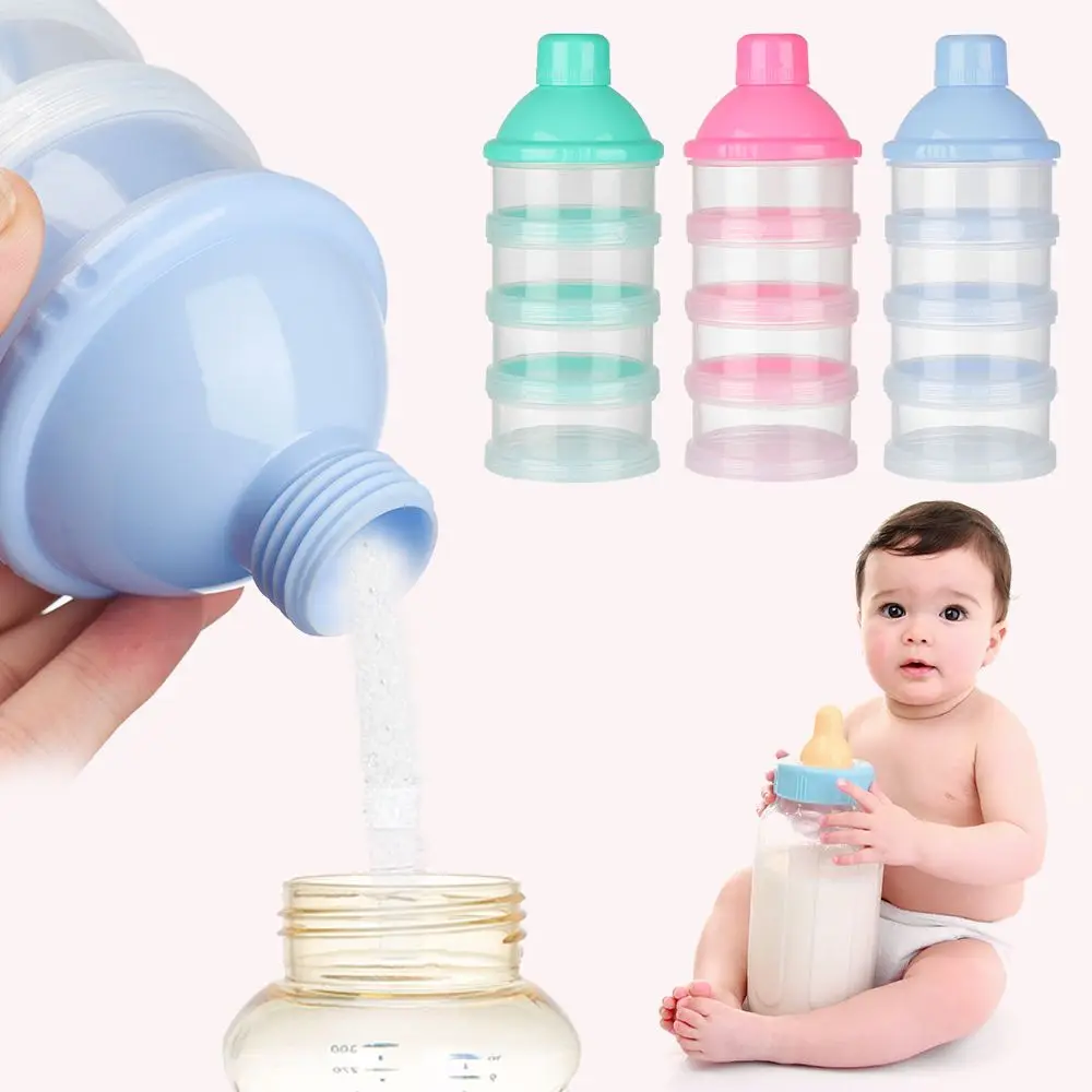 Portable 4 Layers Feeding food storage box milk powder container Formula dispenser  milk bottle