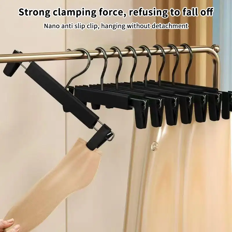 Space-Saving Skirt Holders 5/10Pcs Clothes Pants Hangers, Adjustable Clips Trouser Coat Garment Jeans Clothes Hangers