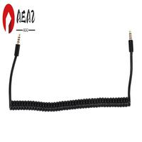 AEA2-3.5Mm Male To Male Jack 4 Pole Extension Aux Audio Coiled Spiral Cable 1.5M