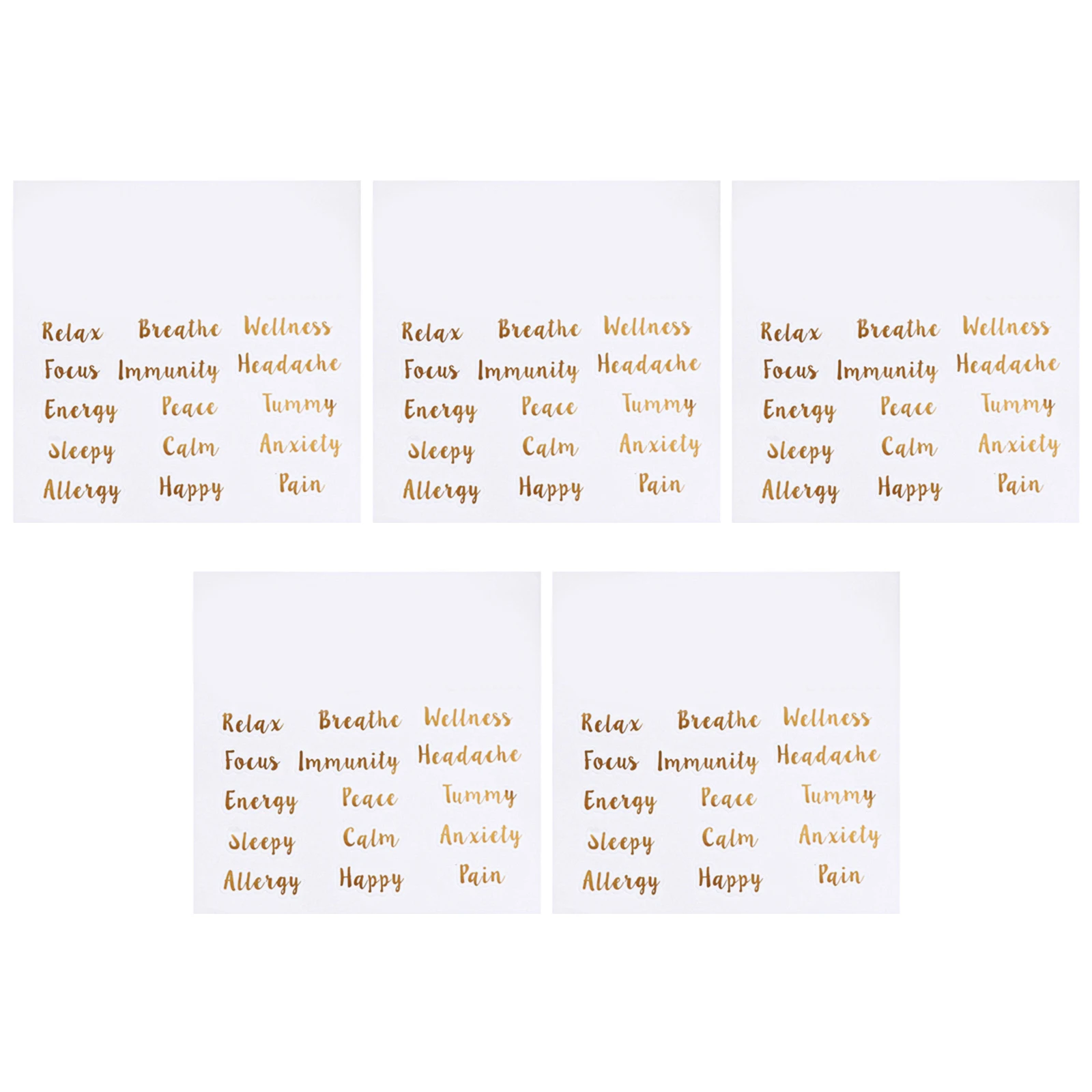 

5 Sheets Letter Stickers Gold Labels for Containers Essential Oil Bottle Tags Strong Grip Save Time ganizing Files