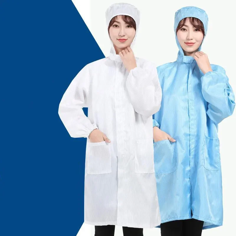 Unisex Sanitary Protection Anti static Tops Coat Cleanroom Garments Dust-proof Static Spray Paint Clothes Work Protection