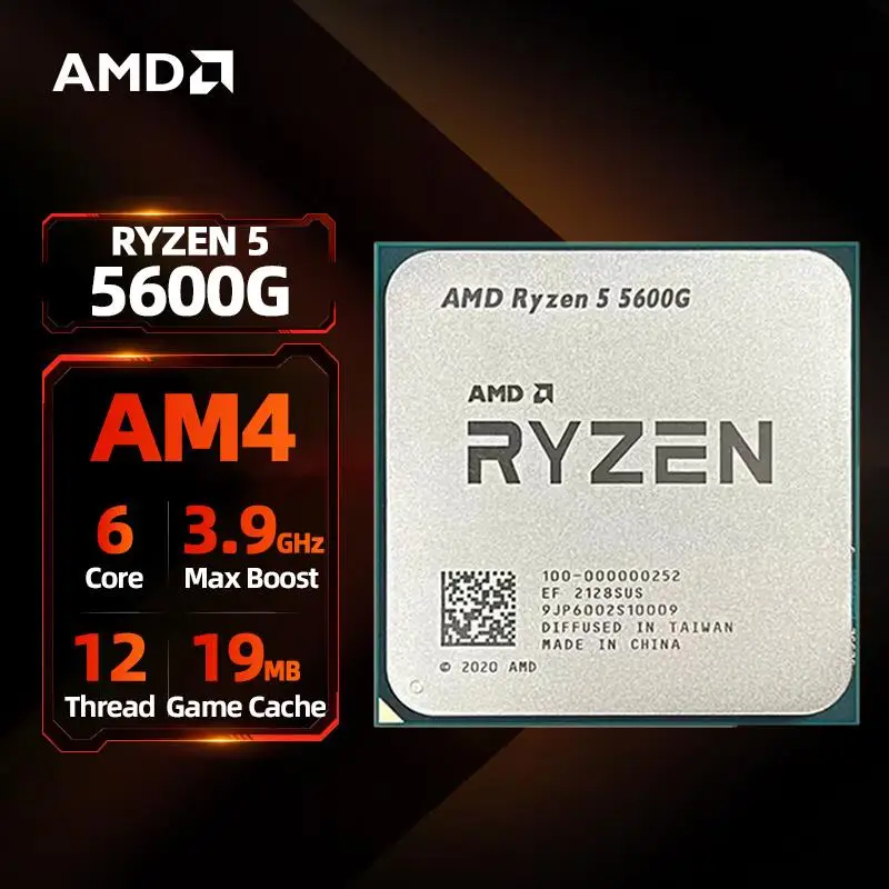 Top AMD RYZEN 5 5600G Brand New 5600G Processor 3.9GHz 6-Core 12-Thread 65W ZEN 3 Vega 7 Graphics Card Socket AM4 CPU for PC