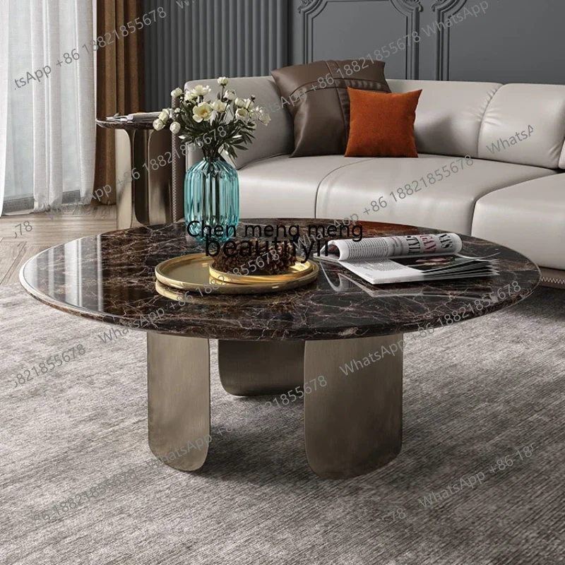 

new style Round Tea Table High-End Marble Italian Minimalist Tea Table Modern Tea Table ss 7304