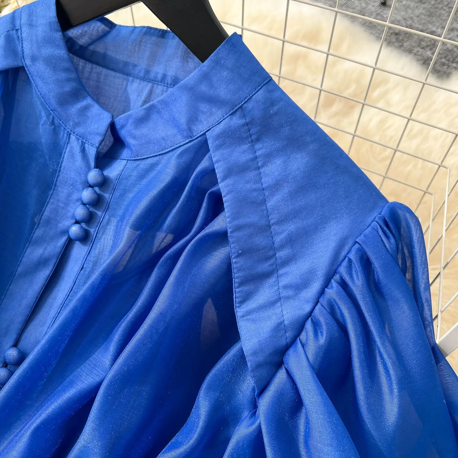 Women Two Piece Sets Dress Set V Neck Sleeveless Sling Dresses A Line High Waist Turn Down Collar Puff Sleeve Long Y2k Vestidos