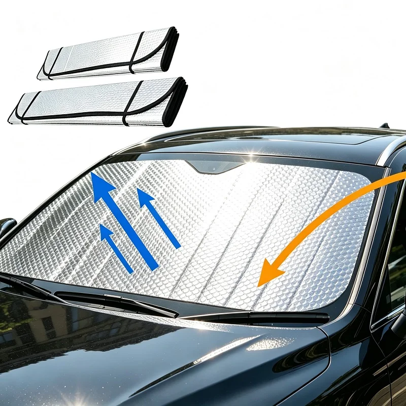 Car Front and Rear Sun Visors Car Windshield Summer Sun Protection Heat Insulation Window Sunshade Car Interior Sun Visor