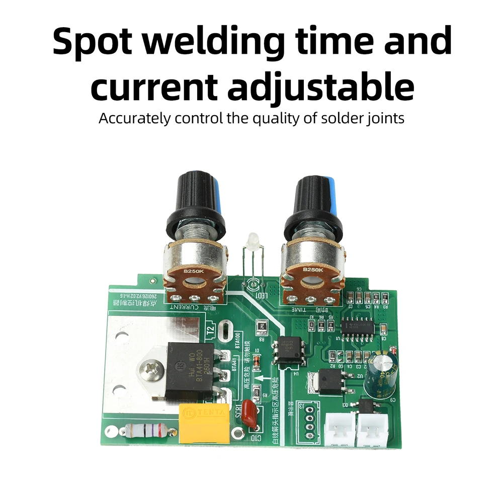 

9-12V 40A Spot Welding Machine Control Board Adjustable Time Current Solid-State Relay Control Spot Welding Machine Accessories