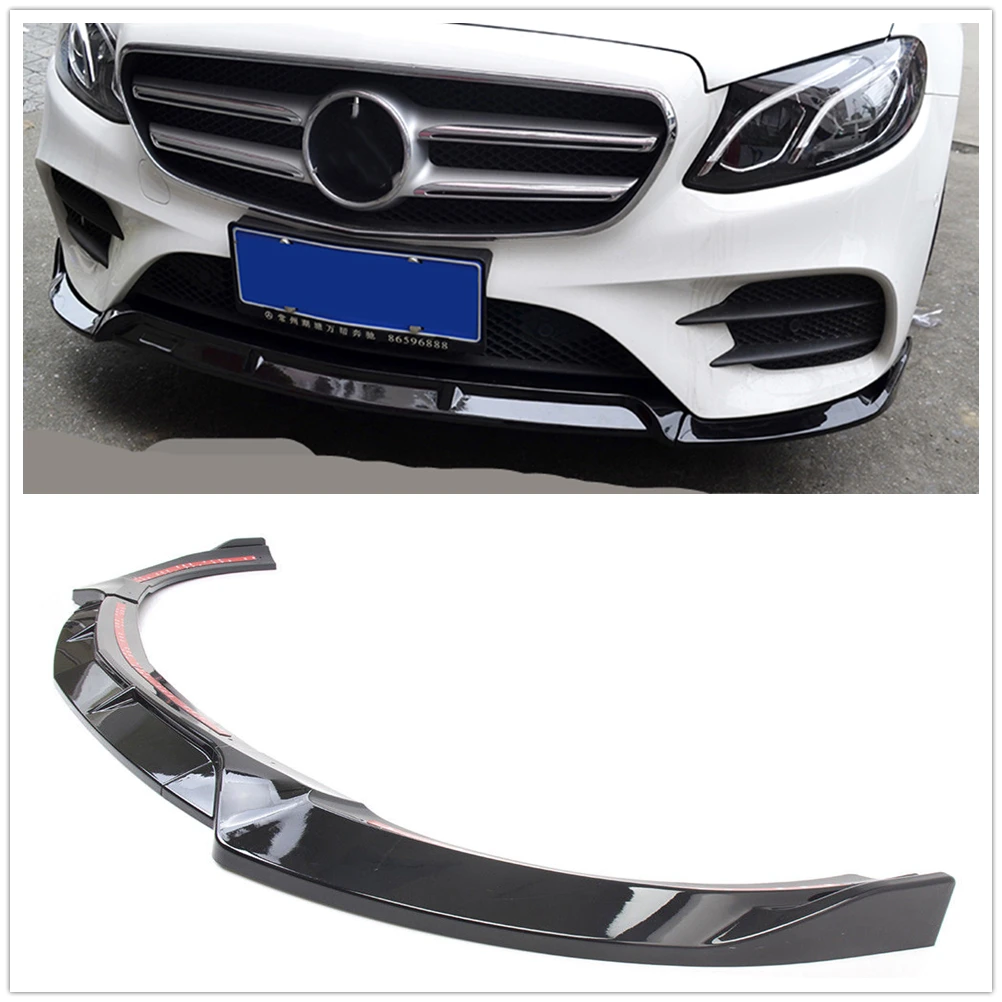 

Carbon Fiber Look/Gloss Black Front Bumper Spoiler Lip Car Lower Splitter Trim For Mercedes Benz W213 E Class Sport 2017-2019