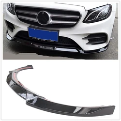Carbon Fiber Look Gloss Black Front Bumper Spoiler Lip Car Lower Splitter Trim For Mercedes Benz W213 E Class Sport 2017-2019