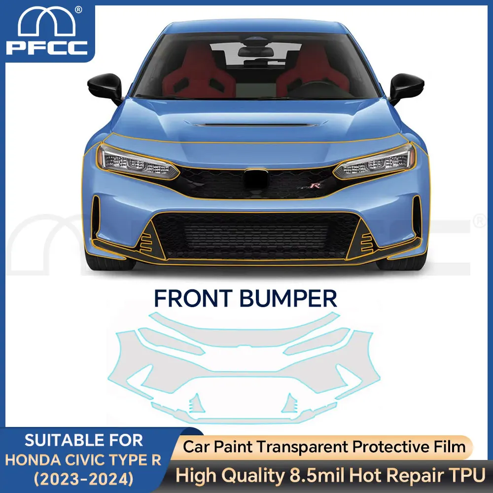 

For Honda Civic Type R 2023-2024 Full Car Precut 8.5mil Matte TPU Paint Protection Clear Film Kit Sticker Auto Decal Accessories