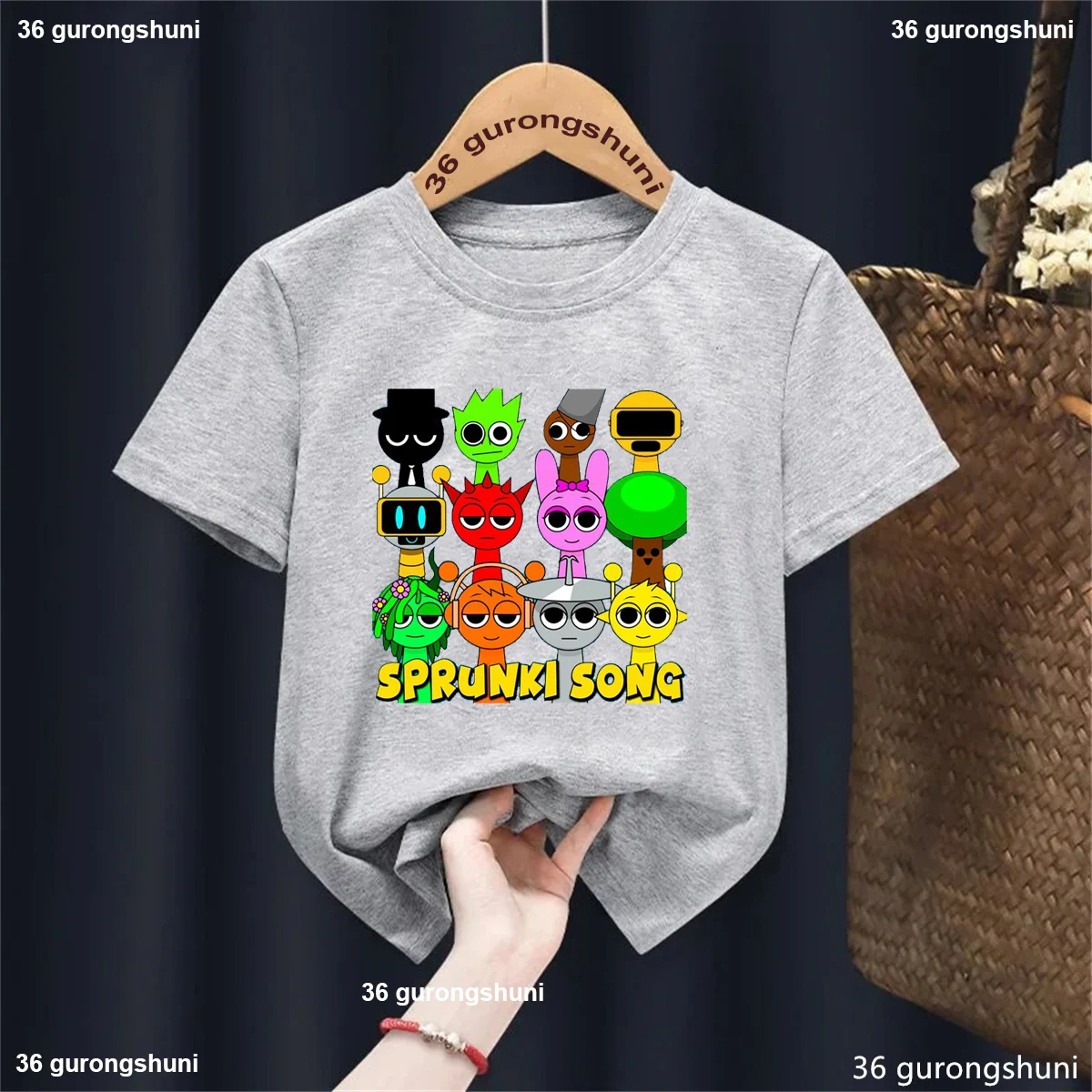 2025 New Kids T Shirt Sprunki Song Summer Shirt Boys Girls Cartoon Incredibox Game Graphic Tops Short Sleeve Kids Anime Clothes