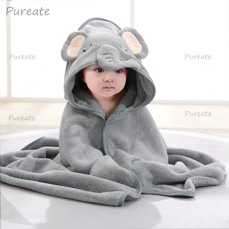 Serviettes de bain à capuche pour bébé, Animal de dessin animé, couverture douce pour nouveau-né, peignoir chaud pour dormir, lange d'emmaillotage pour garçons et filles
