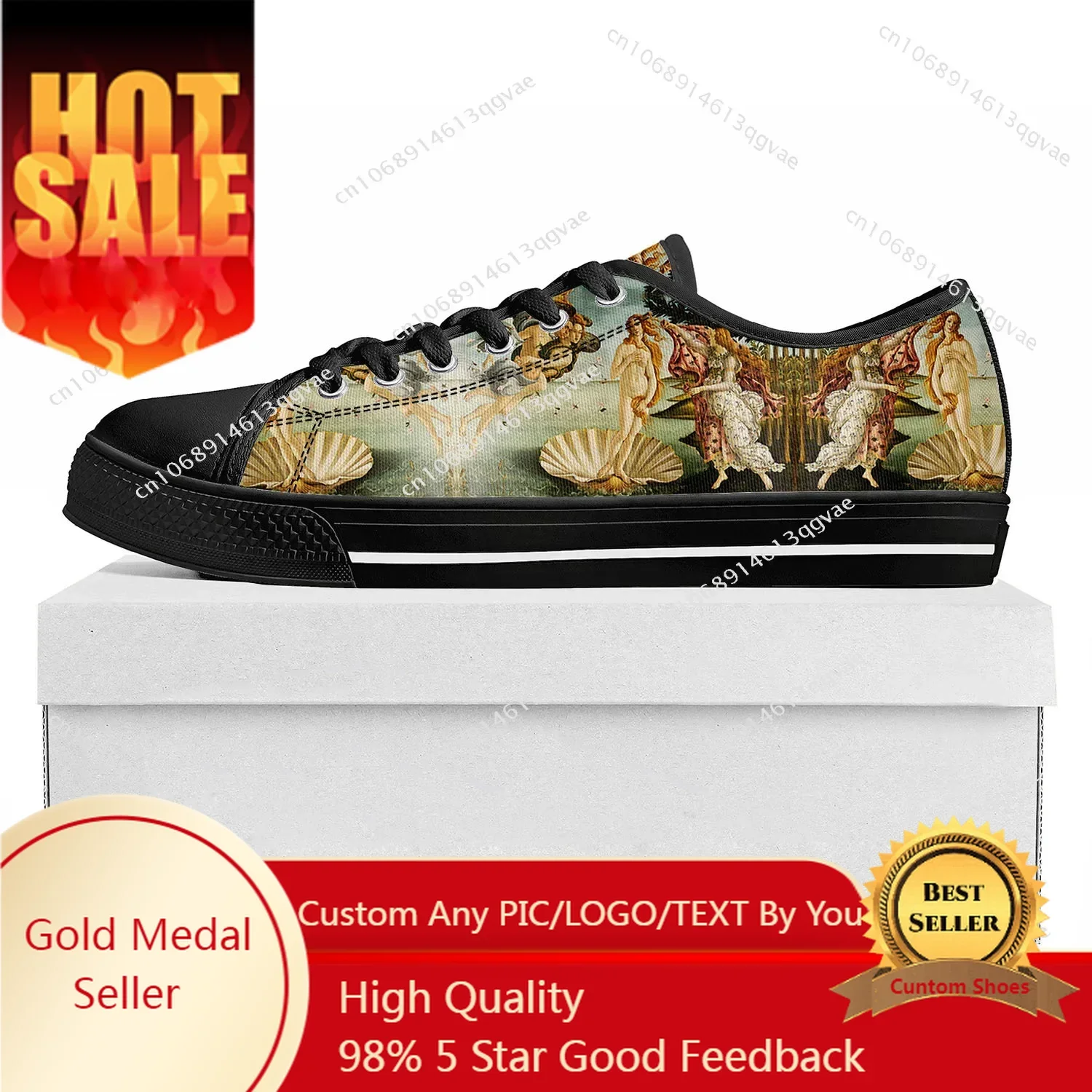 

The Birth of Venus Low Top High Quality Sports Shoes Mens Womens Teenager Canvas Customized Sneaker Couple Shoes Custom Shoe