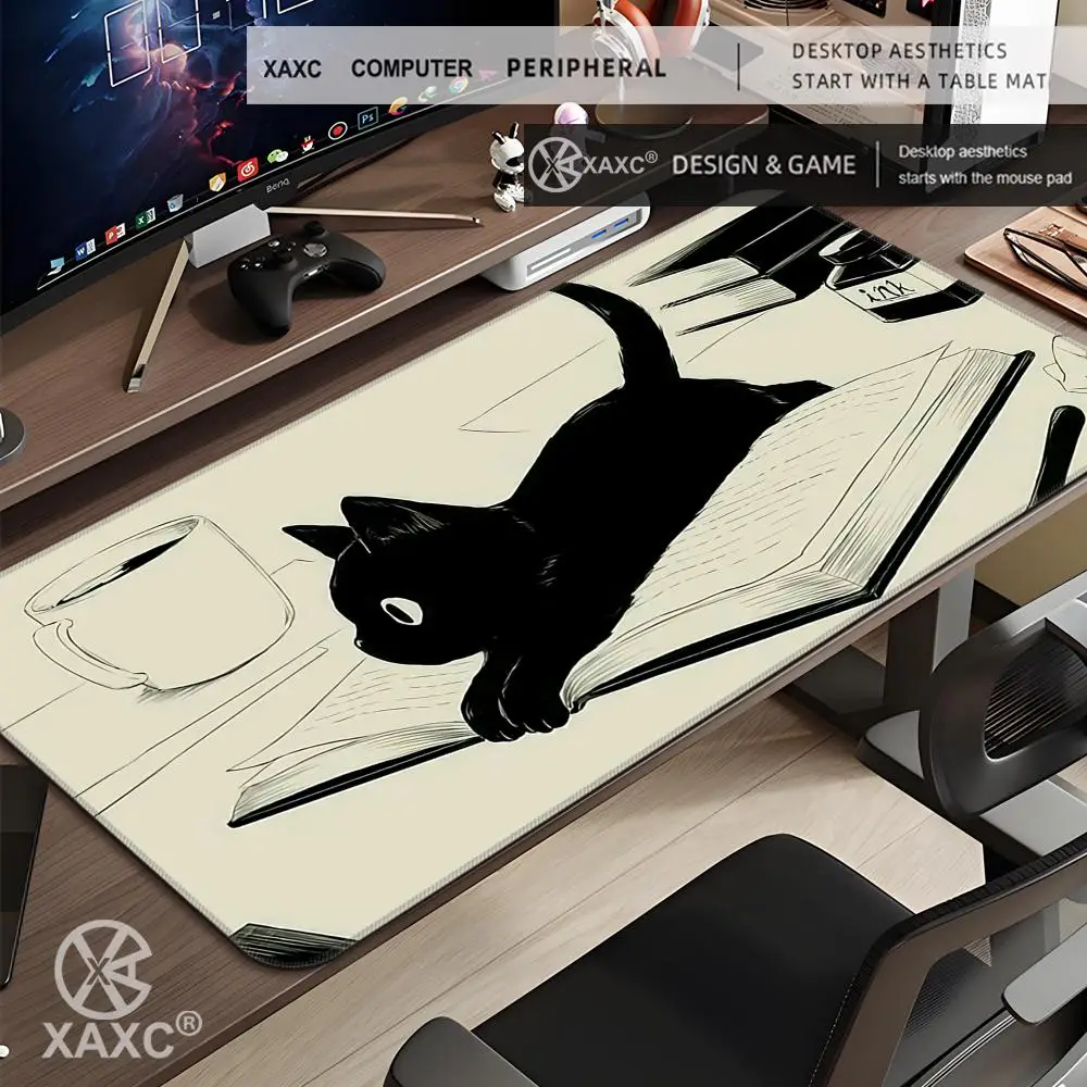 

Black Cat XAXC Mouse Pad large keyboard mouse desk pad non-slip rubber gaming mouse pad laptop mouse carpet