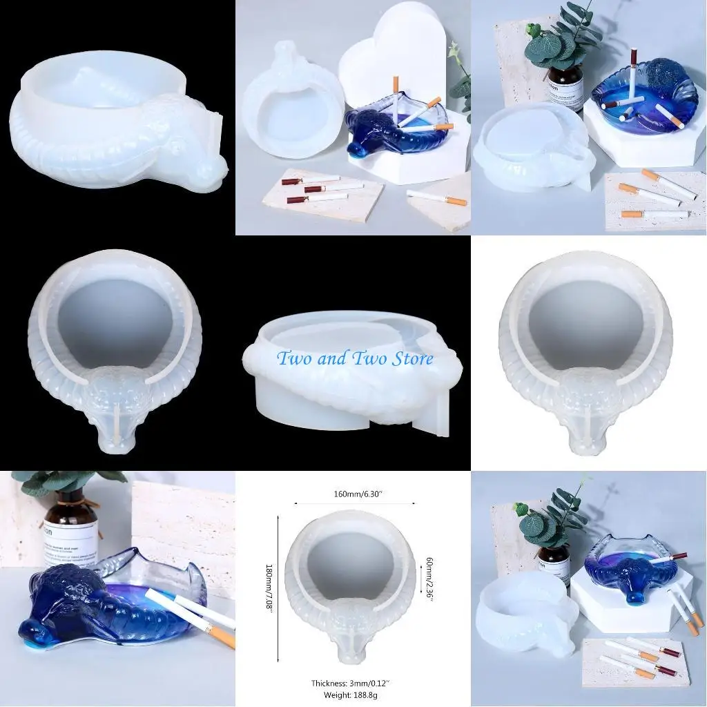 

HX6F Diy Epoxy Resin Silicone Mold Cow for Head Ashtray Mold for DIY Crafts