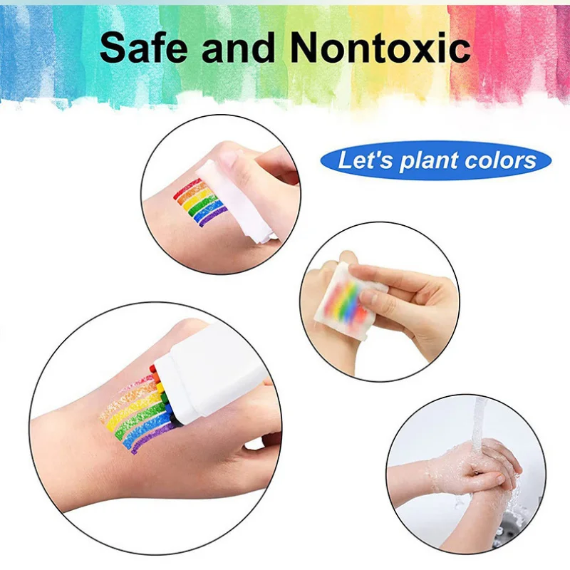 

6Colorful Rainbow World Cup Face Paint Creative Children's FunDIYFace Paint Custom Molds Available for Easy Coloring