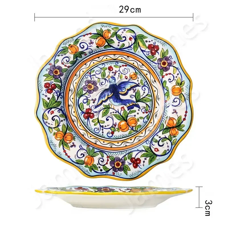 Ceramic Plates Irregular Dinner Plate Steak Pasta Dessert Fruit Vegetable Salad Tableware Household Use Decoration Ceramic Plate