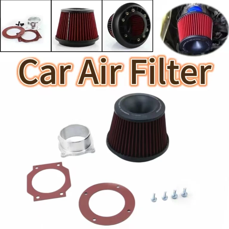 Filtro de admisión Universal para limpiador de aire de coche, 3 pulgadas, 75mm, adaptador de embudo Dual, piezas, accesorios, limpiador, protege tu pistón