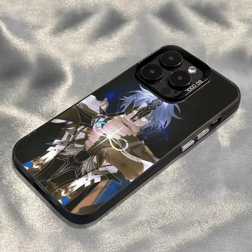 حافظة هاتف هونكاي ستار رايل Phainon لهاتف أسود lMDColor فضي شل لهاتف lPhone 16 16e 15 14 13 12 11 Pro Max Plus