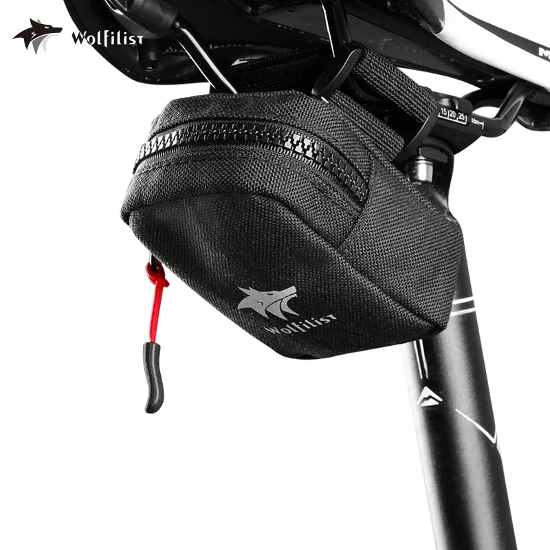 WOLFILIST Bike Seat Bag - Small Bike Saddle Bags with Reflective LOGO, Compact Design for Everyday Travel Bicycle Accessories