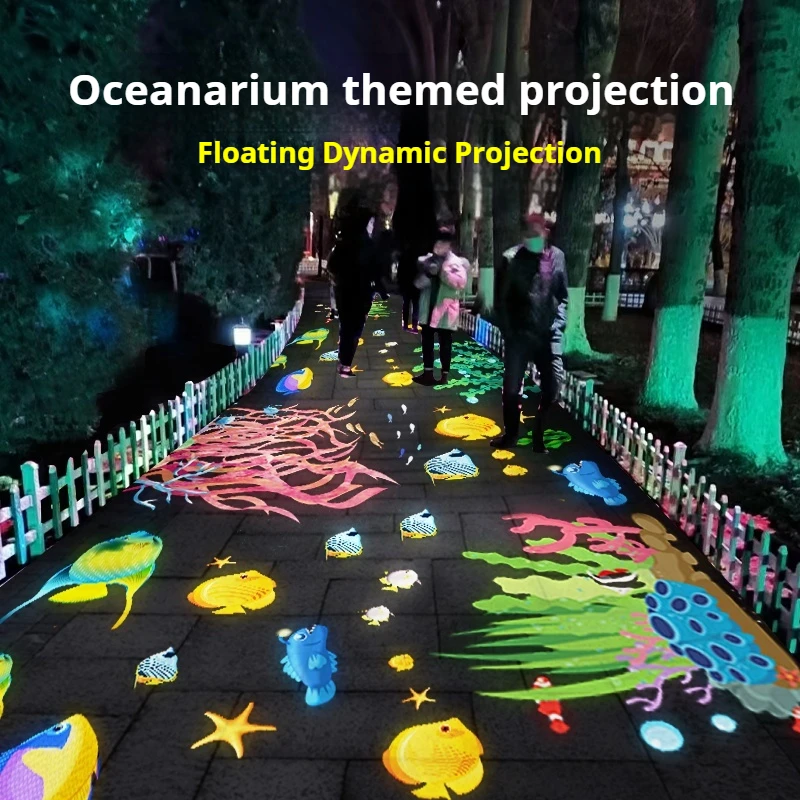 Projection spotlight dynamic jellyfish ocean fish outdoor ground corridor landscape projector light