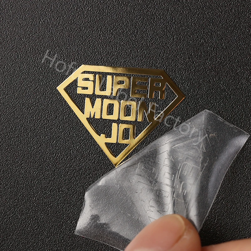 custom 3D metallic gold logo silver decal for wedding candle jar gift box glass car shiny raised transfer sticker self-adhesive