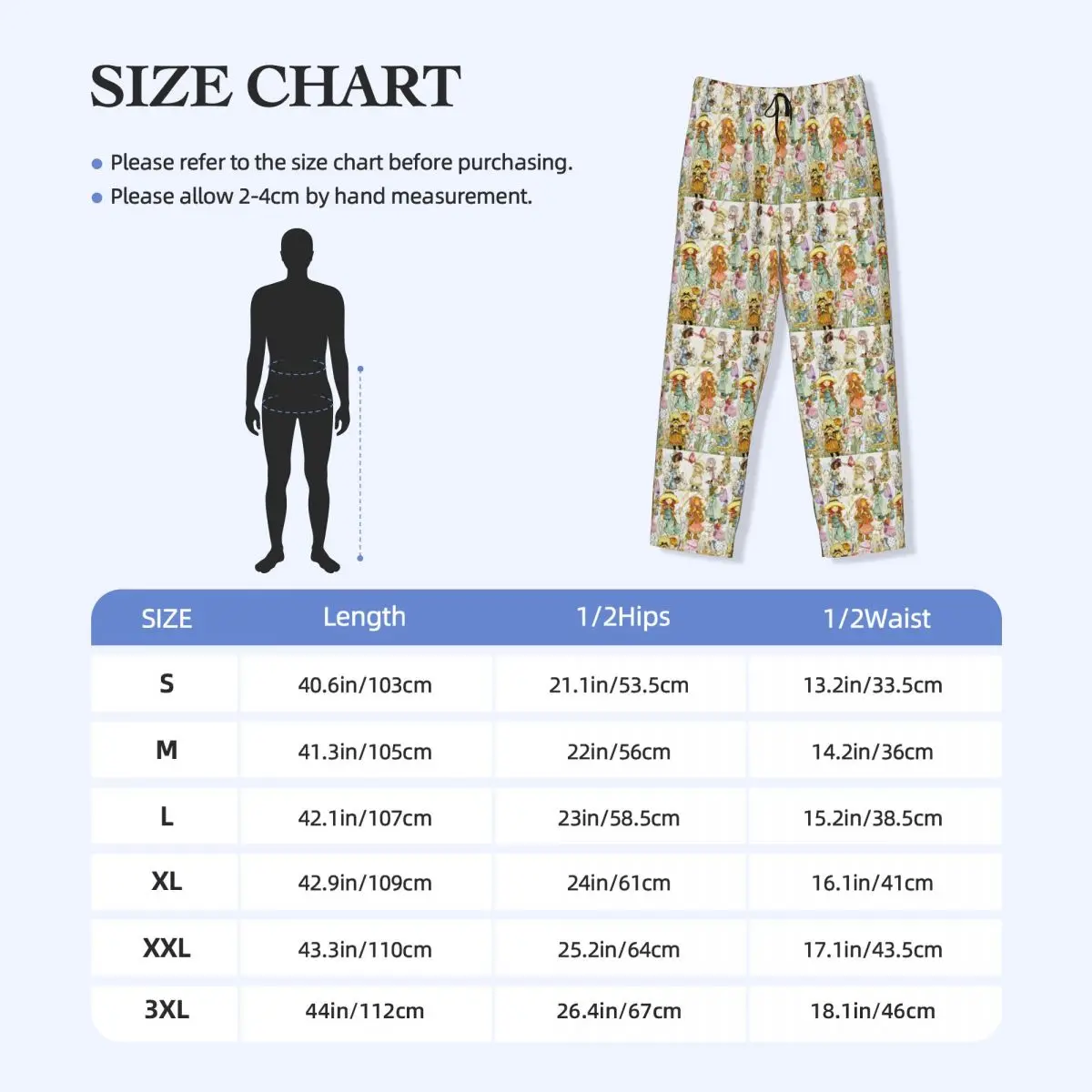 Custom Sarah Kay Cartoon Pajama Pants Sleepwear Men Elastic Waistband Children's Painter Sleep Lounge Bottoms with Pockets view 6