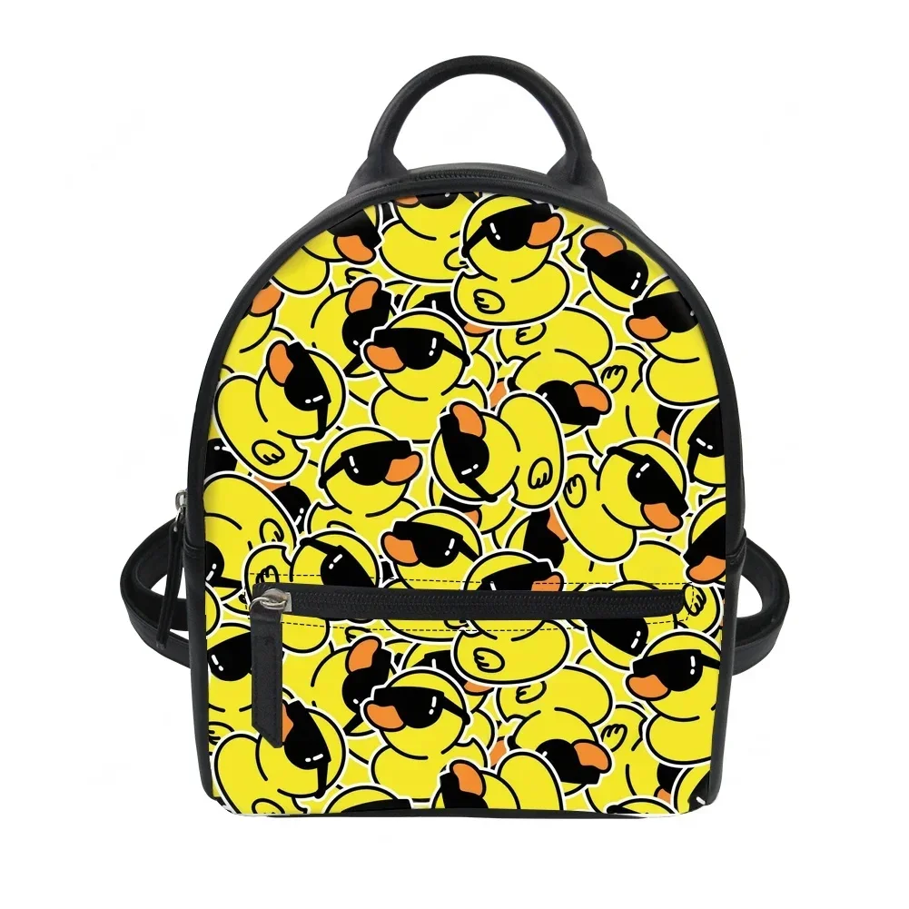 Yellow Duck Printed Custom Backpack Purse Carter Schoolbags Double Shoulder Bag Mini Small backpack Leather Leisure Travel Bag